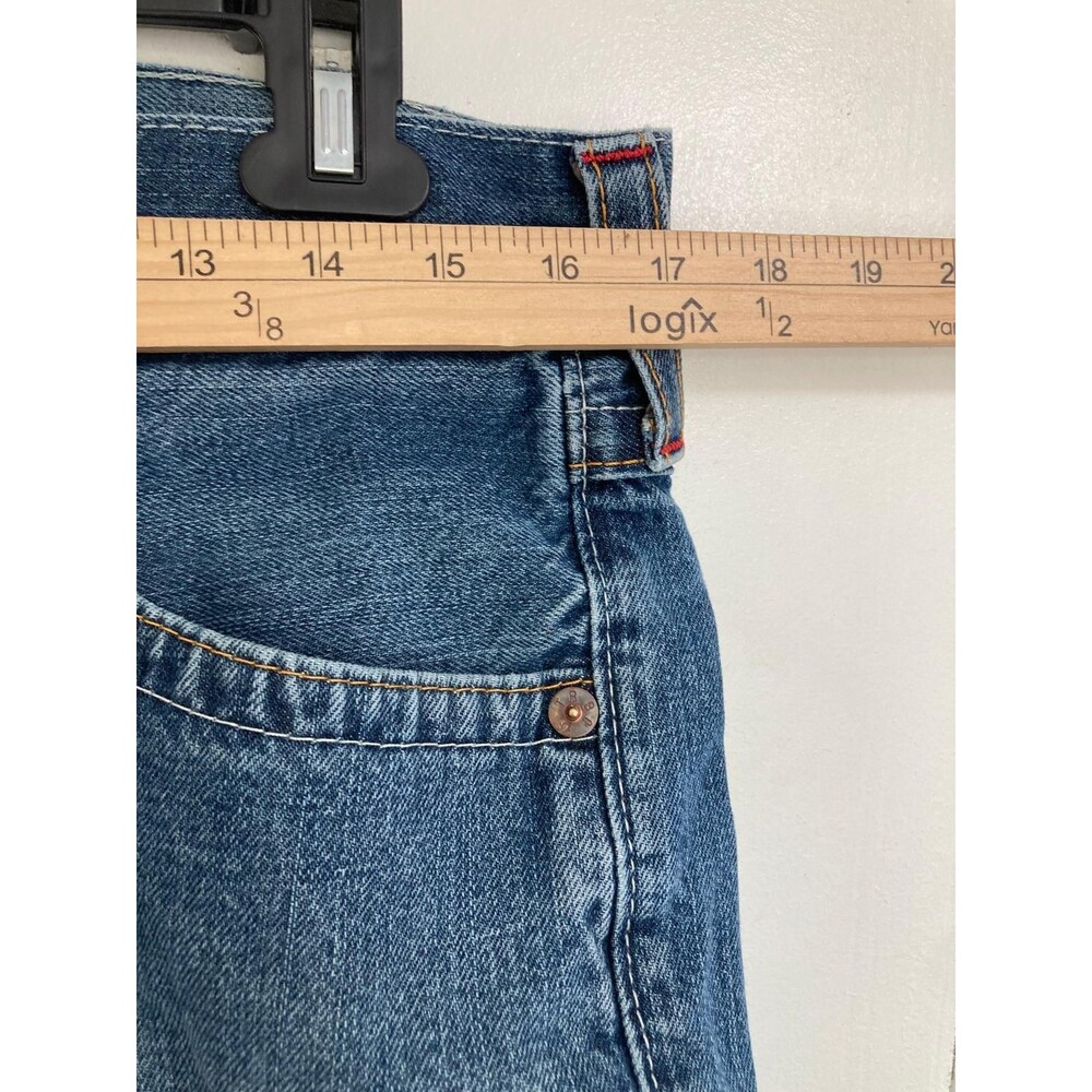 True Religion Jeans Cut Off Shorts Mens 32 Denim Fray Hem Jorts Blue - Picture 10 of 11